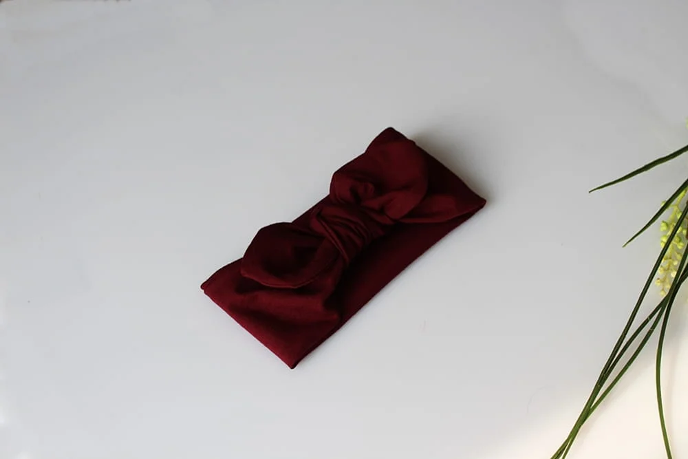 Opaska pin up szeroka 8 cm bordowa
