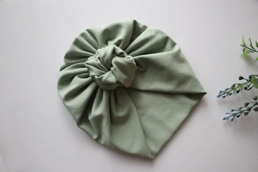 Turban podwójny pączek brudna mięta