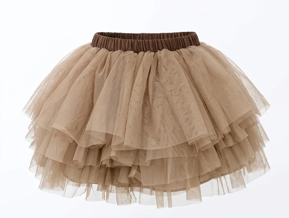 Spódniczka tutu tiul falbanki 128 ok 7-8 lat beż