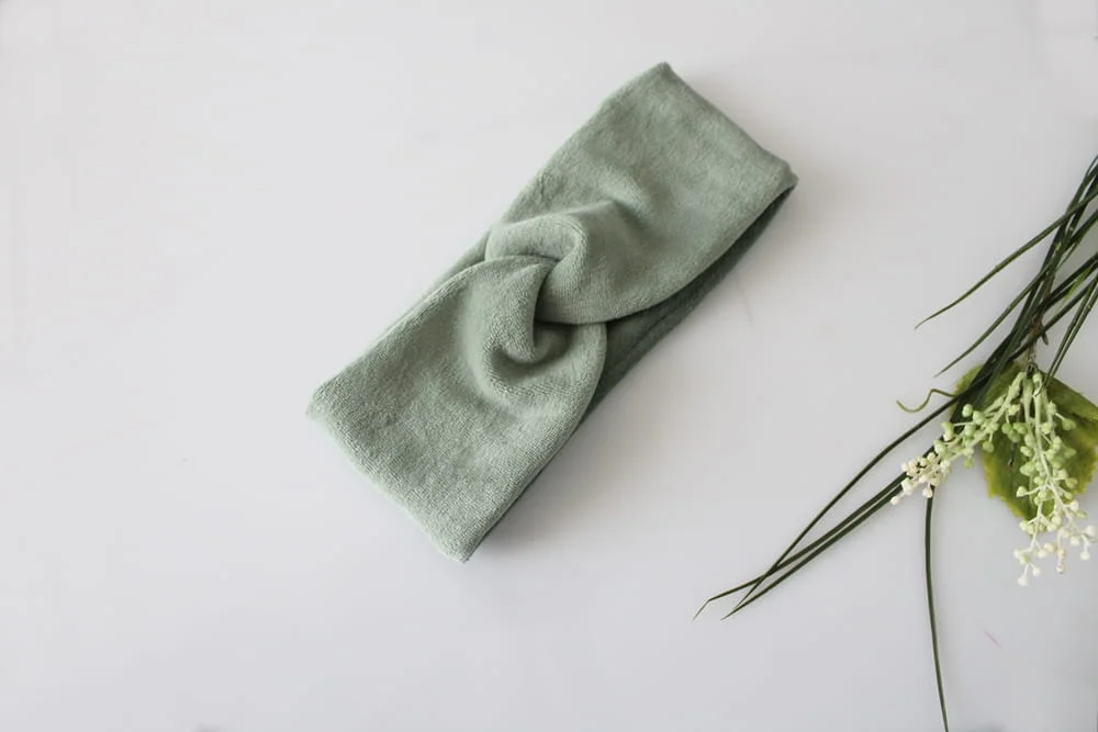 Opaska przeplatana brudna mięta WELUR