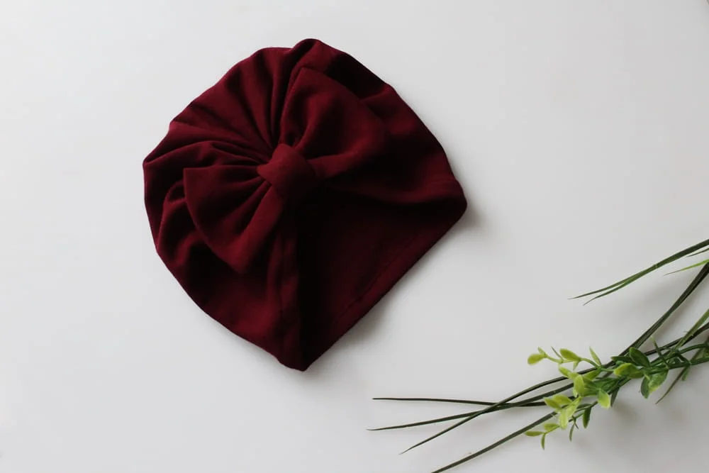Turban kokarda bordo wiosna jesien