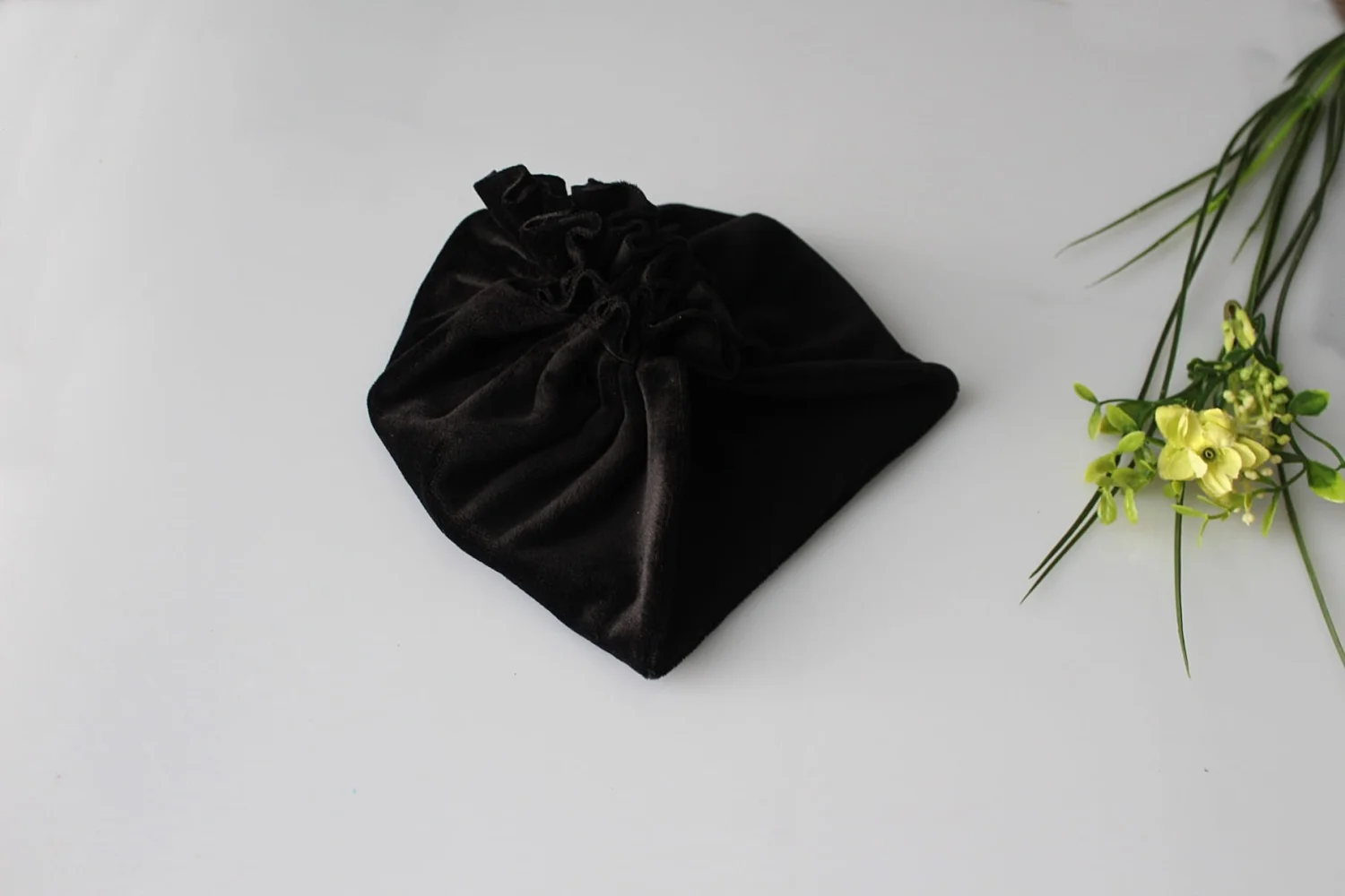 Czapka turban podwójny czarny welur wiosna/jesień