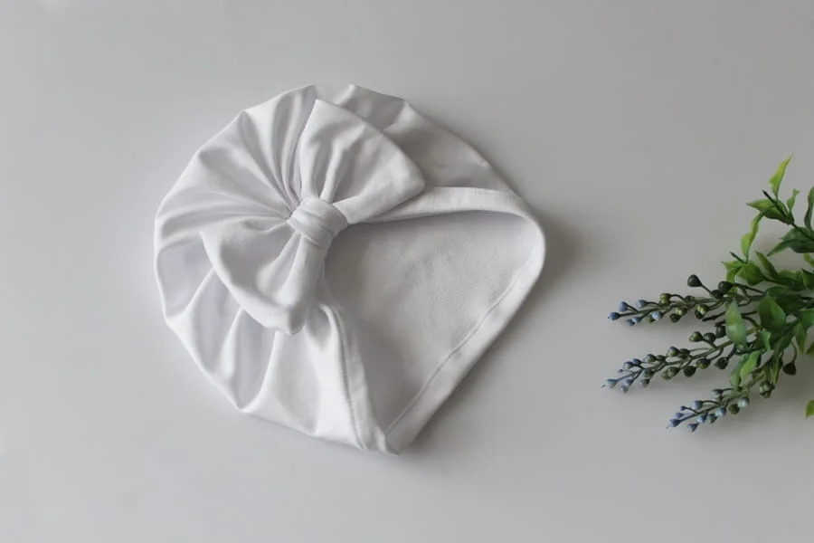 Turban kokarda biel biały chrzest  wiosna/jesień