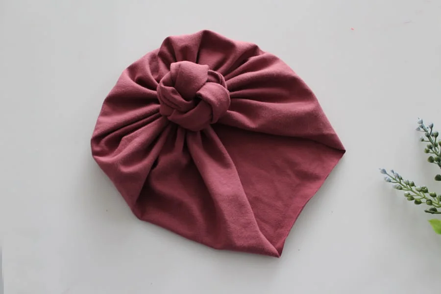 Czapka turban cienki wrzos PĄCZEK 